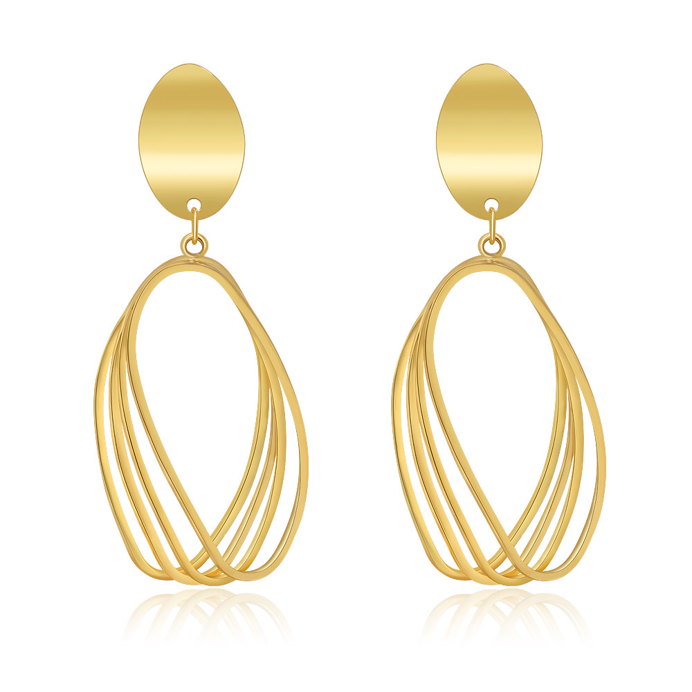 Fashion Women Openwork Oval Earrings